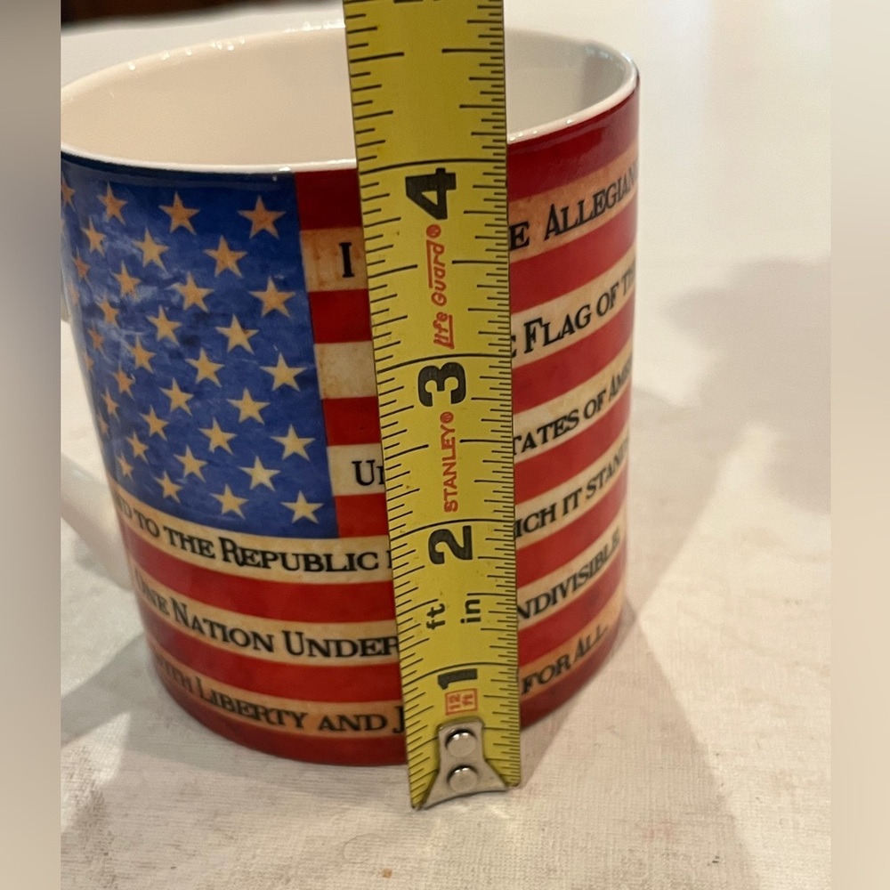 Pledge of Allegiance on rustic American Flag Mug. So Patriotic! - Picture 5 of 6